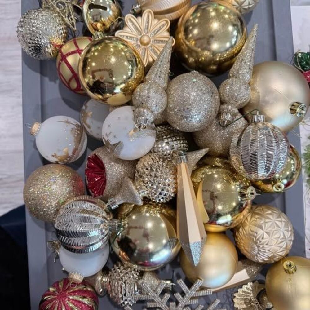 Gold and Silver Christmas Ornament Set